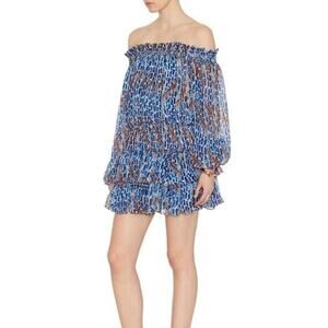 Caroline Constas Women's Intermix Exclusive Off The Shoulder Dress Blue Size P